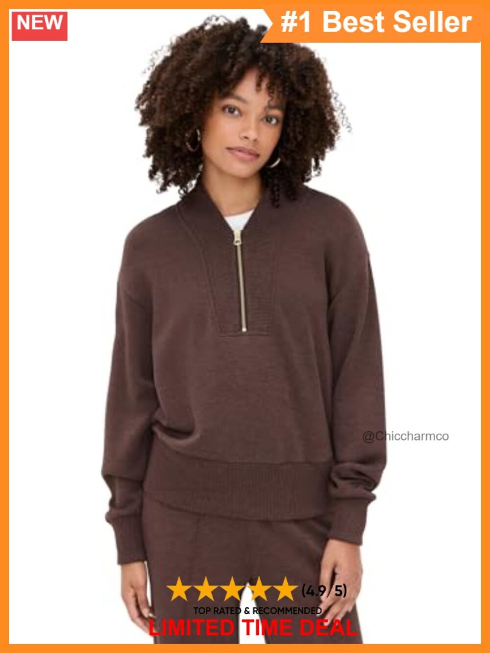 Varley Sally Half Zip Sweatshirt Mock Neck Relaxed Pullover Stretch Jersey